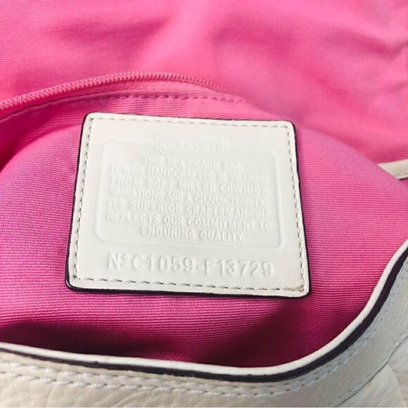 Coach C1059 F13729 Soho Pebbled Leather Bag, Cream - Picture 10 of 11